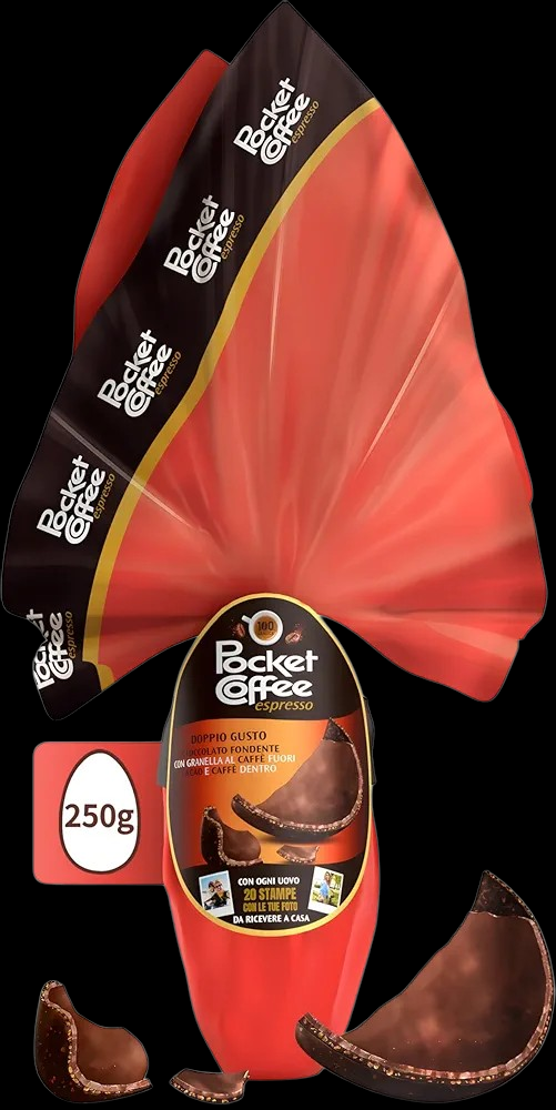 Pocket Coffee Uovo di Pasqua al Cioccolato Fondente e Caffe - 250 gr