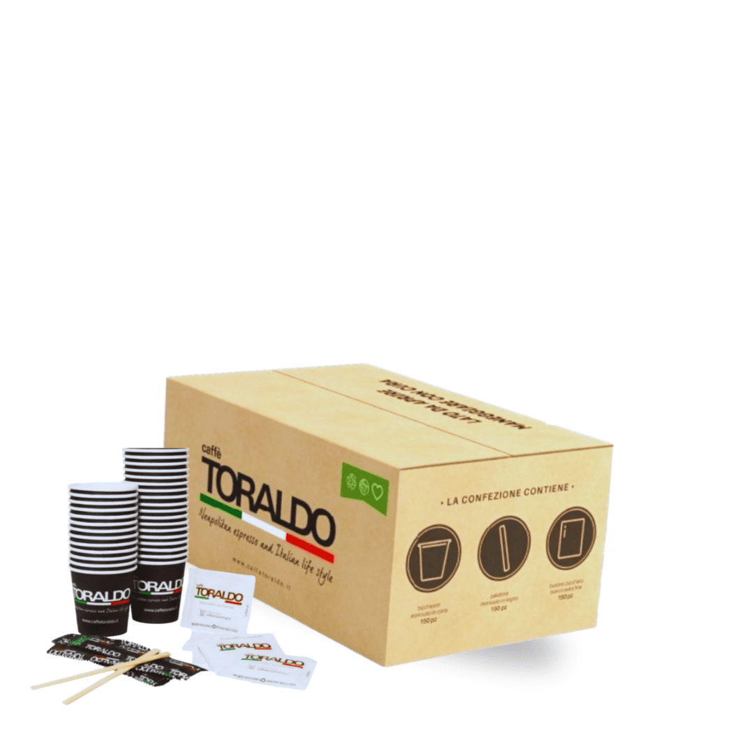 Toraldo KIT caffe' 100 pz (zucchero-bicchieri-palettine)
