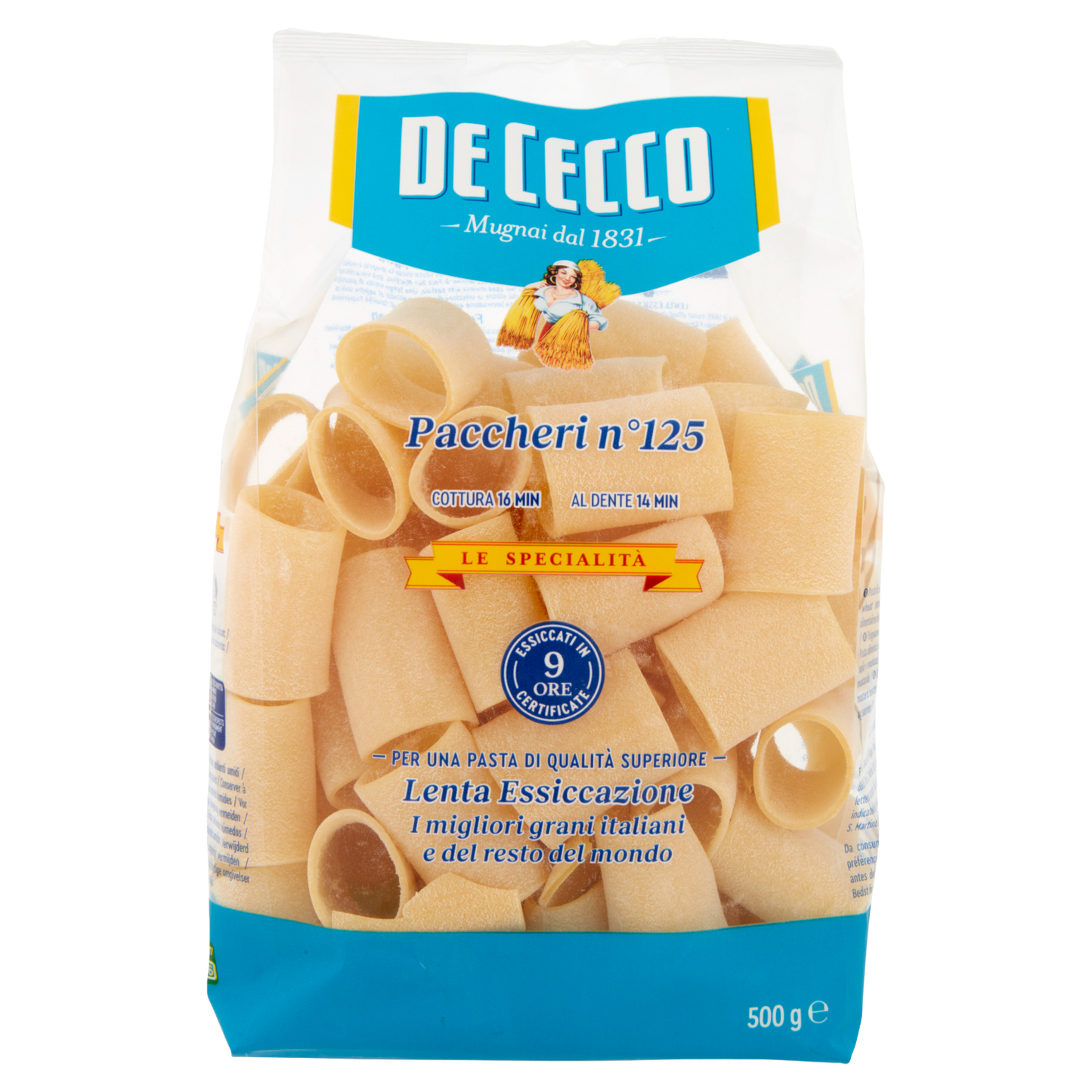 DE CECCO LE SPECIALITA' PACCHERI LISCI N°125 500 GR