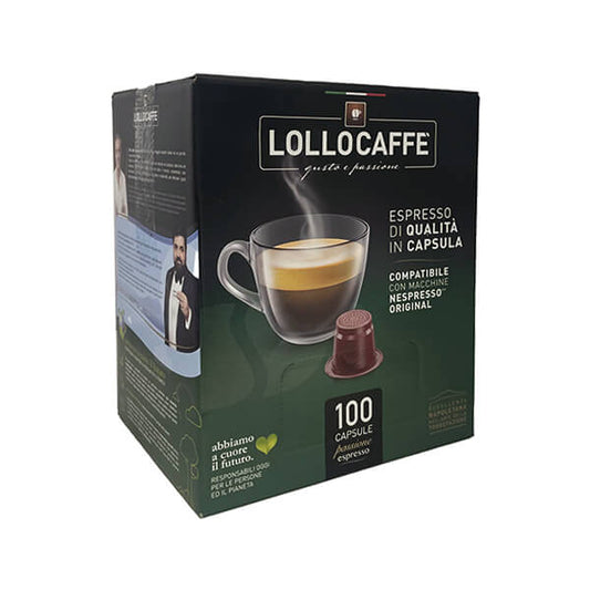 Lollo caffe' in capsule compatibile Nespresso 100 pz NERA
